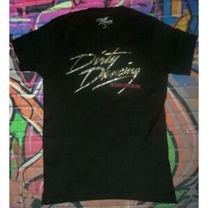 Dirty Dancing The Classic Story On Stage Black Silver Foil Musical Tee Shirt S